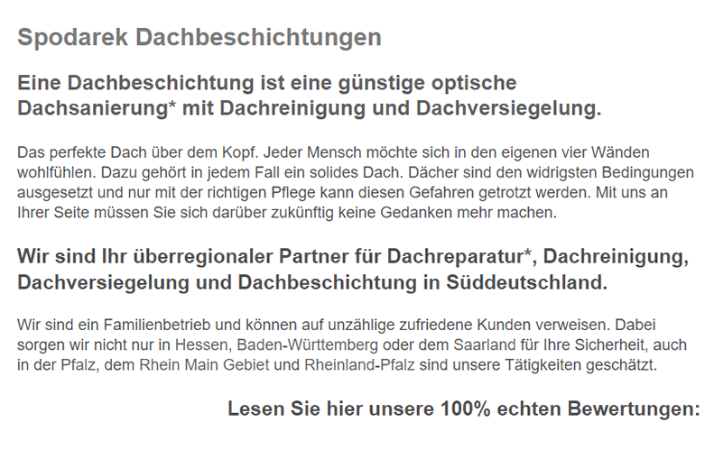 Dachbeschichtungen in 66901 Schönenberg-Kübelberg, Dunzweiler, Bruchmühlbach-Miesau, Steinbach (Glan), Dittweiler, Börsborn, Ohmbach oder Gries, Brücken (Pfalz), Waldmohr