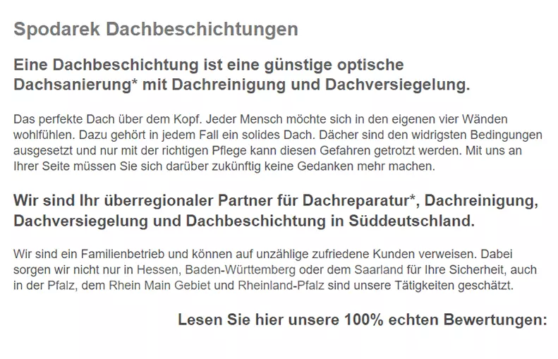 Dachbeschichtungen in  Offenburg, Ohlsbach, Durbach, Appenweier, Ortenberg, Schutterwald, Hohberg und Berghaupten, Willstätt, Gengenbach