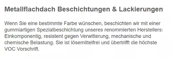 Metallflachdach Beschichtung für  Künzelsau